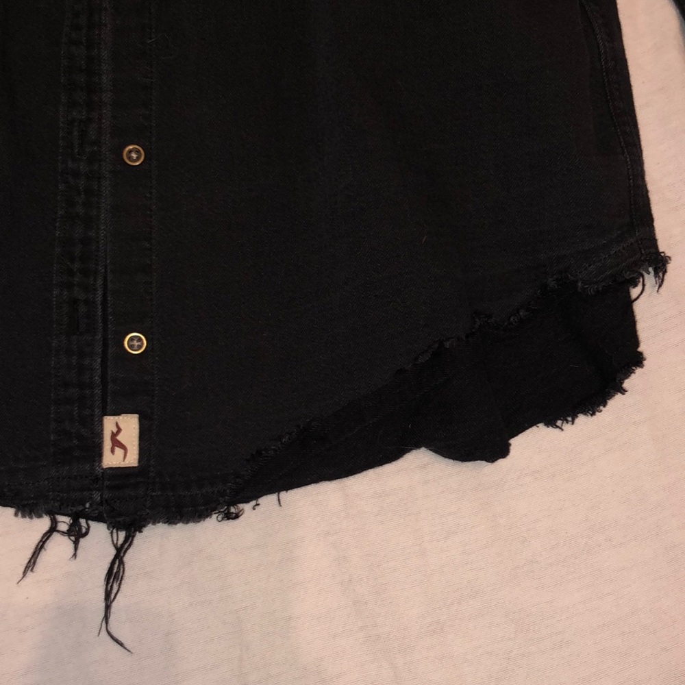 Distressed Black Button Down - Picture 3 of 3